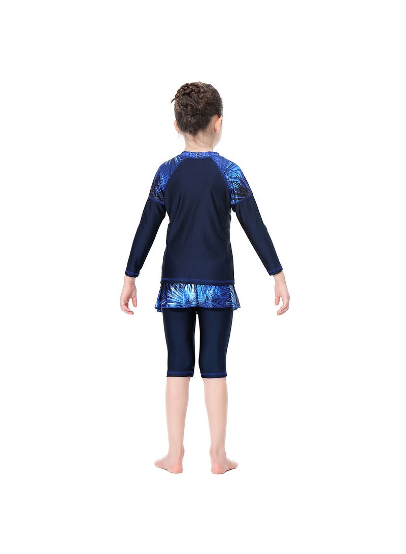 هانيميدو بدلة سباحة واقية من الشمس مكونة من 3 قطع أزرق - Image 2