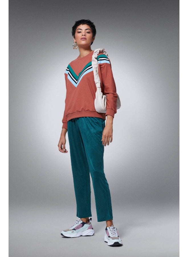 RINA Casual Mid-Rise Joggers Teal Blue - Image 1