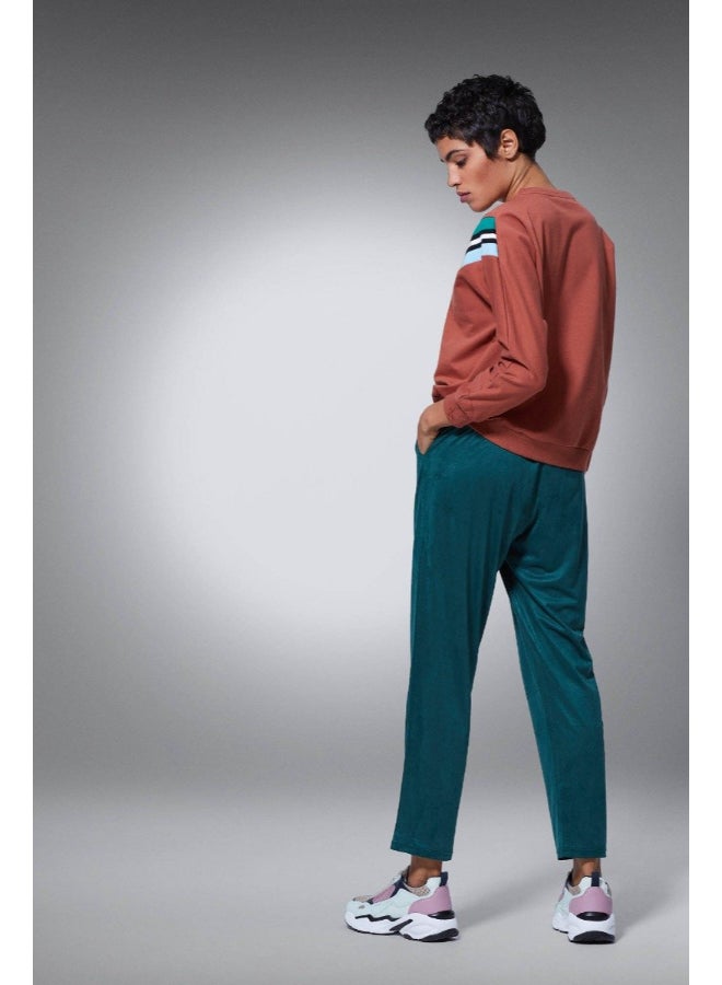 RINA Casual Mid-Rise Joggers Teal Blue - Image 2
