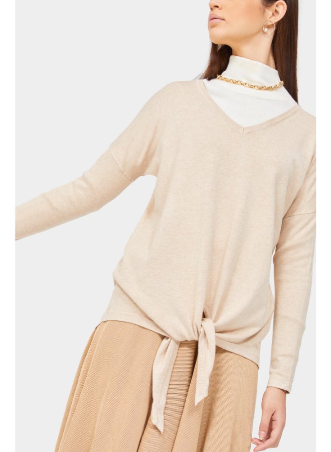 RINA Stand Alone Pullover Beige - Image 4