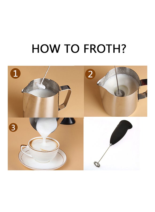 Generic Electric Milk Frother Automatic Handheld Foam Maker Black/Silver 22.5x4x5cm  - Image 2