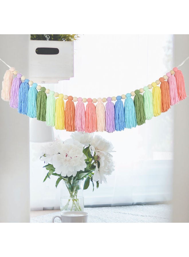 Generic - Rainbow Style Easy to Install Garland Tassel for Home Decor Multicolour 20 X 10 X 3cm - Image 1