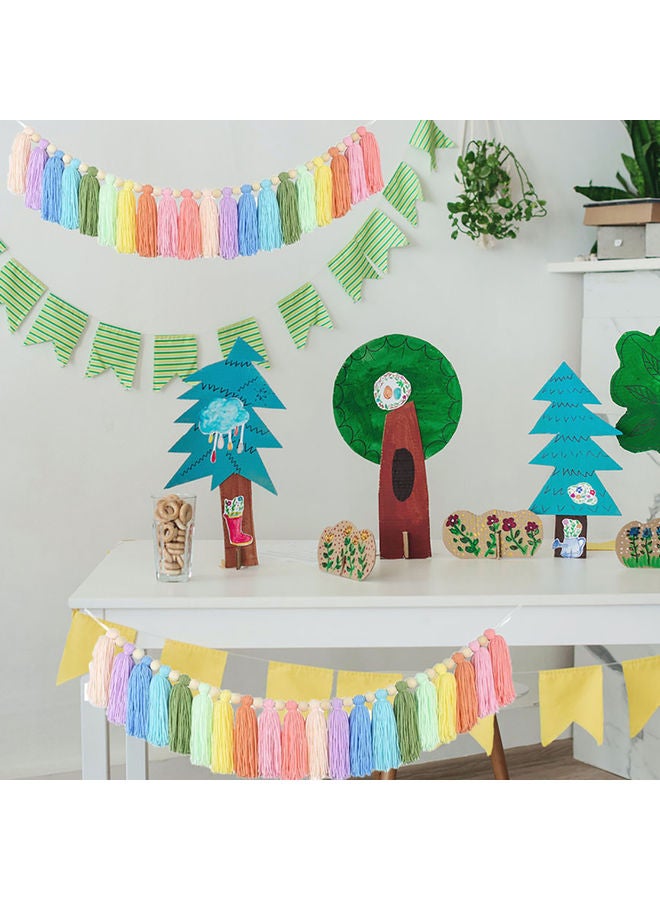 Generic - Rainbow Style Easy to Install Garland Tassel for Home Decor Multicolour 20 X 10 X 3cm - Image 1