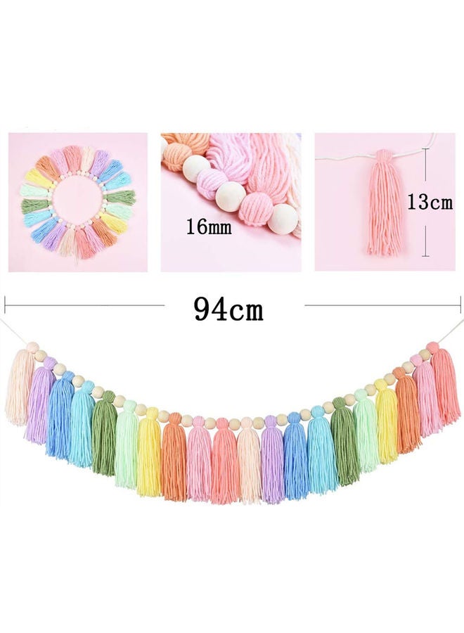 Generic - Rainbow Style Easy to Install Garland Tassel for Home Decor Multicolour 20 X 10 X 3cm - Image 1