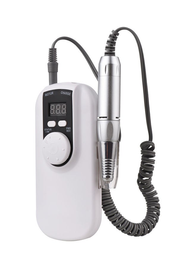Electric Rechargeable Nail Drill Machine With LED Display Screen White/Black/Silver - Image 1