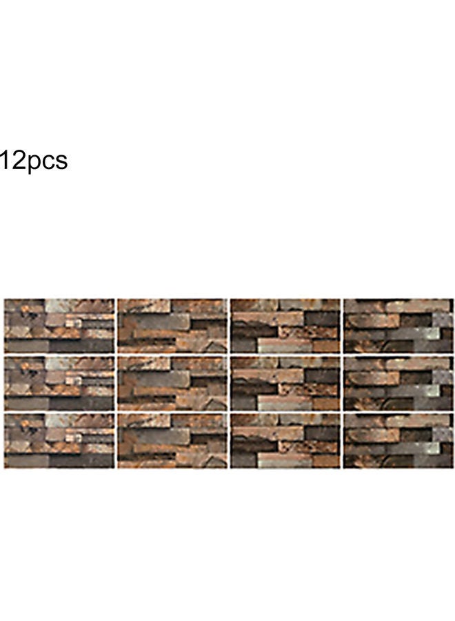 طقم ملصقات بلاط ذاتية اللصق من 12 ملصق متعدد الألوان 10 x 20 x 3سم