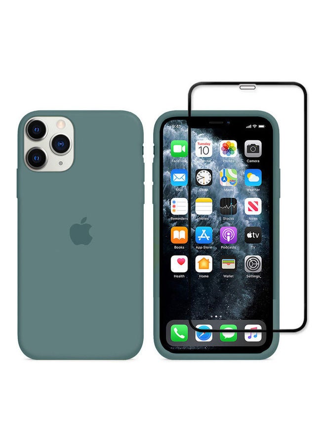 MARGOUN - 2-Pack Silicone Cover Case and Screen Protector for Apple iPhone 12 Pro Max Cactus Green/Clear - Image 1