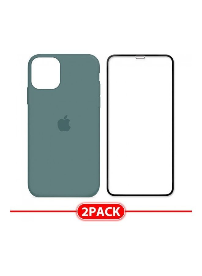 MARGOUN - 2-Pack Silicone Cover Case and Screen Protector for Apple iPhone 12 Pro Max Cactus Green/Clear - Image 1