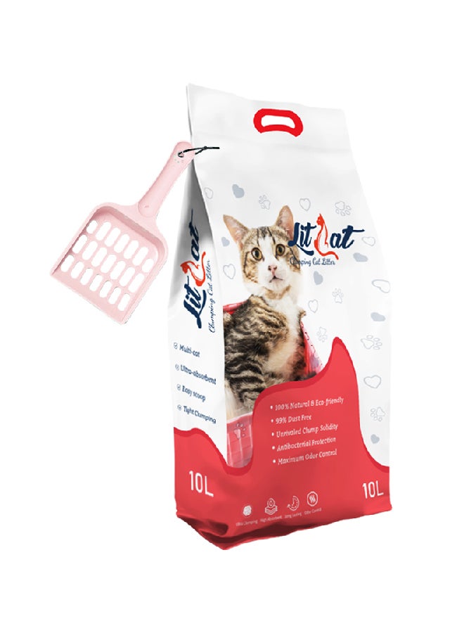LitCat Ultra Clumping Cat Litter Lavender With Scoop Multicolour 10Liters  - Image 1