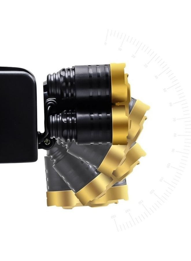 بي جي إم طقم مصباح يدوي مضاد للماء وقابل للشحن يثبت على الرأس ومزود بعدد 5 مصابيح LED أبيض - Image 3