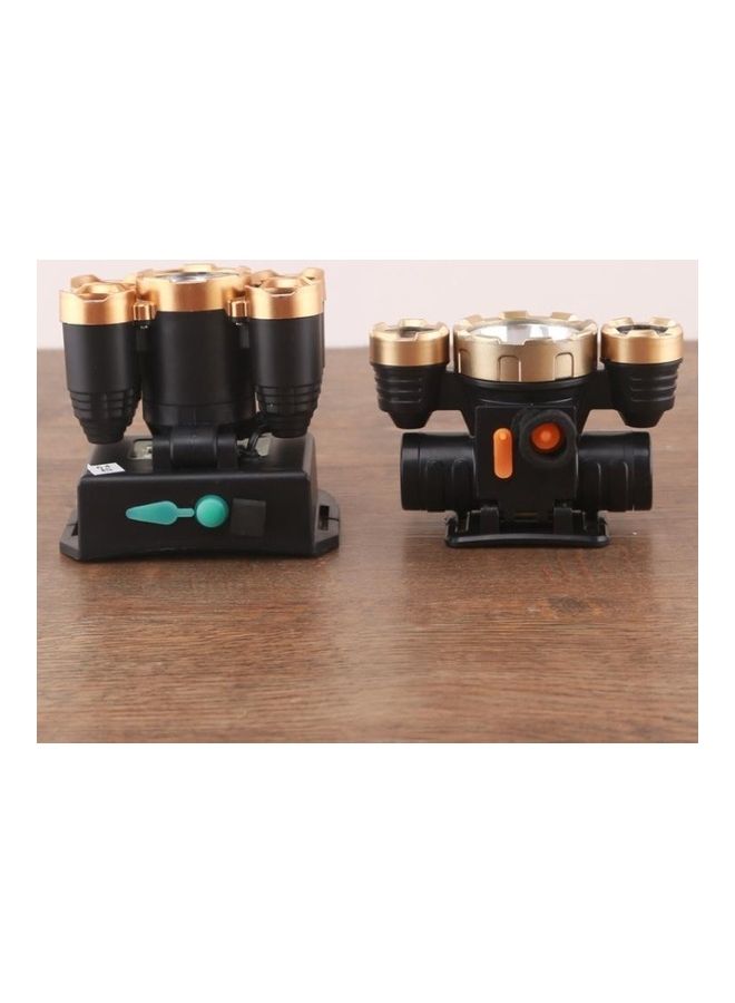 بي جي إم طقم مصباح يدوي مضاد للماء وقابل للشحن يثبت على الرأس ومزود بعدد 5 مصابيح LED أبيض - Image 4