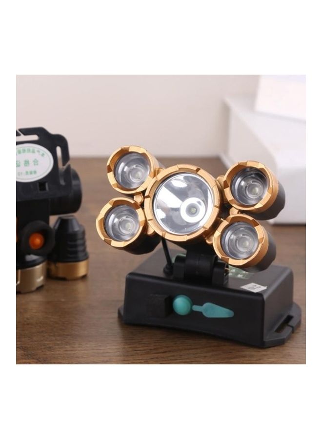 بي جي إم طقم مصباح يدوي مضاد للماء وقابل للشحن يثبت على الرأس ومزود بعدد 5 مصابيح LED أبيض - Image 5