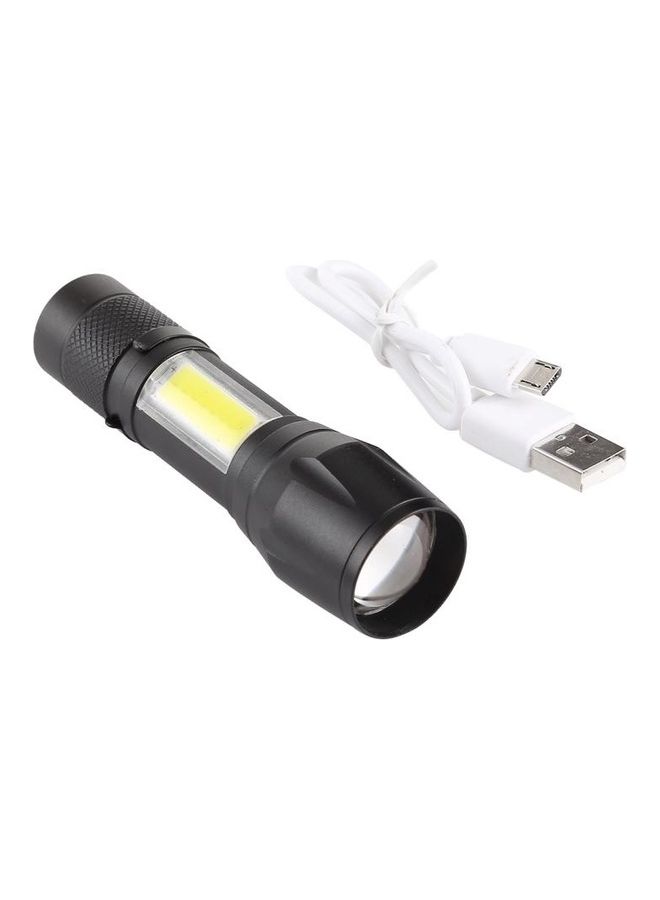 بي جي إم مصباح يدوي A3 قابل للتكبير والتصغير ومضاد للماء مزود ب3 أوضاع ومنفذ XPE ومصباح COB مع مشبك وصندوق تخزين أسود - Image 4