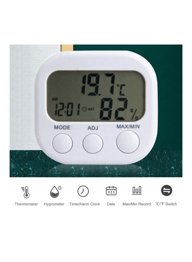 Digital Hygrometer With LCD Display White  - Image 2
