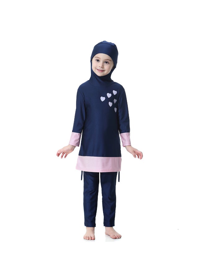 Hanyimidoo - 2-Piece Anti Exposure Burkinis Set Navy - Image 1
