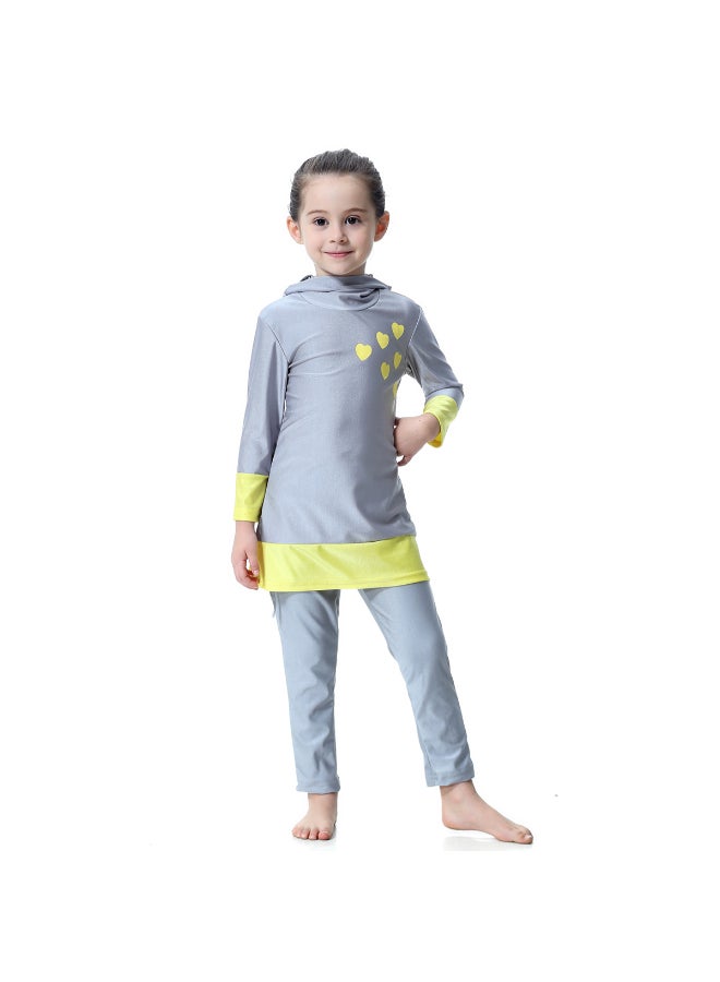 Hanyimidoo - 2-Piece Anti Exposure Burkinis Set Grey - Image 1