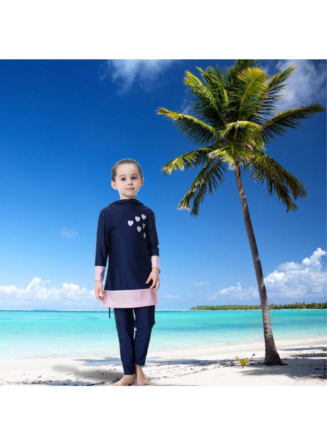 Hanyimidoo - 2-Piece Anti Exposure Burkinis Set Navy - Image 1