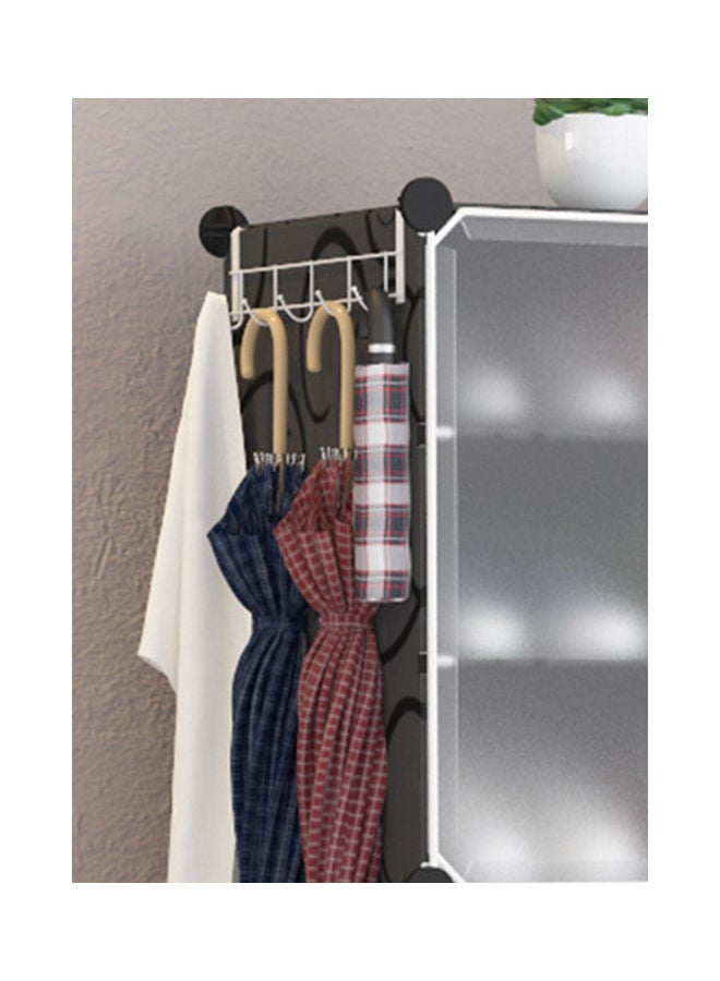 5-Tier Shoe Rack Wardrobe With Cover Black/White 36x12x32inch  - Image 4