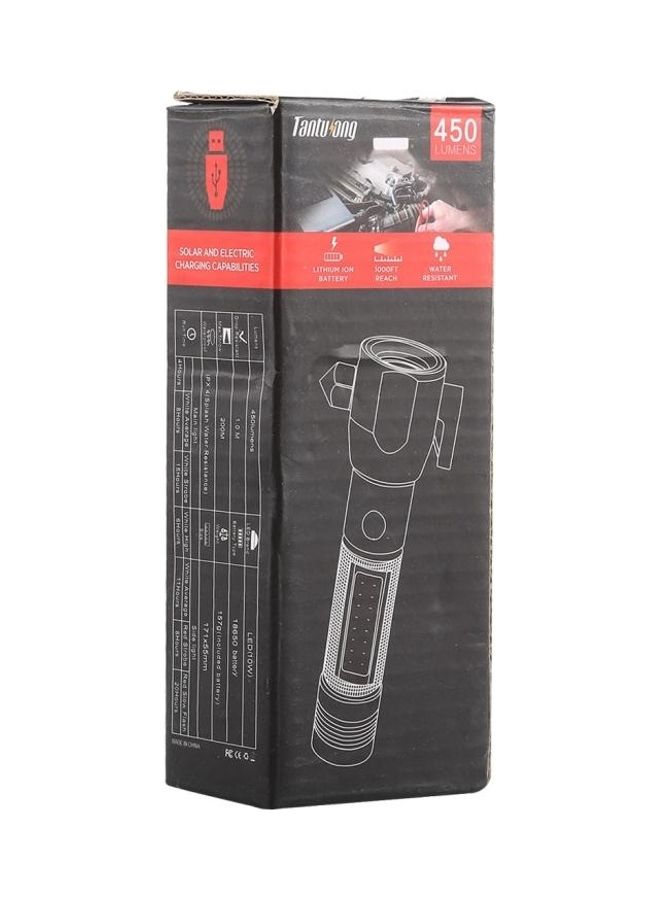 بي جي إم مصباح يدوي LED مضاد للماء بمعيار IPX4 وقدرة 10 وات وشدة سطوع 450 لومن بتصميم مطرقة أمان و3 أوضاع أسود - Image 4