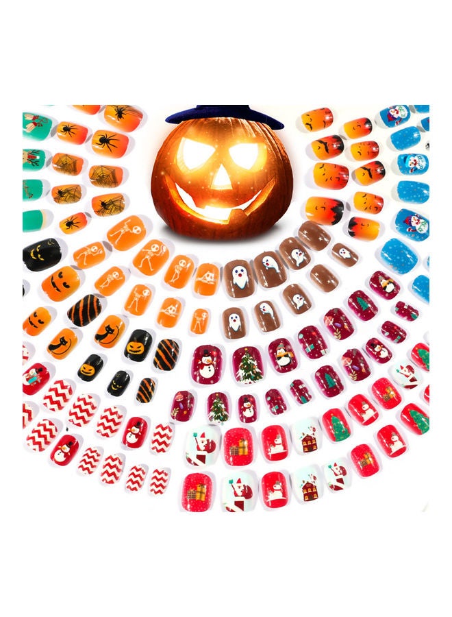 DOUBORQ - 120-Piece Self-Adhesive False Nail Tip Set Multicolour - Image 1