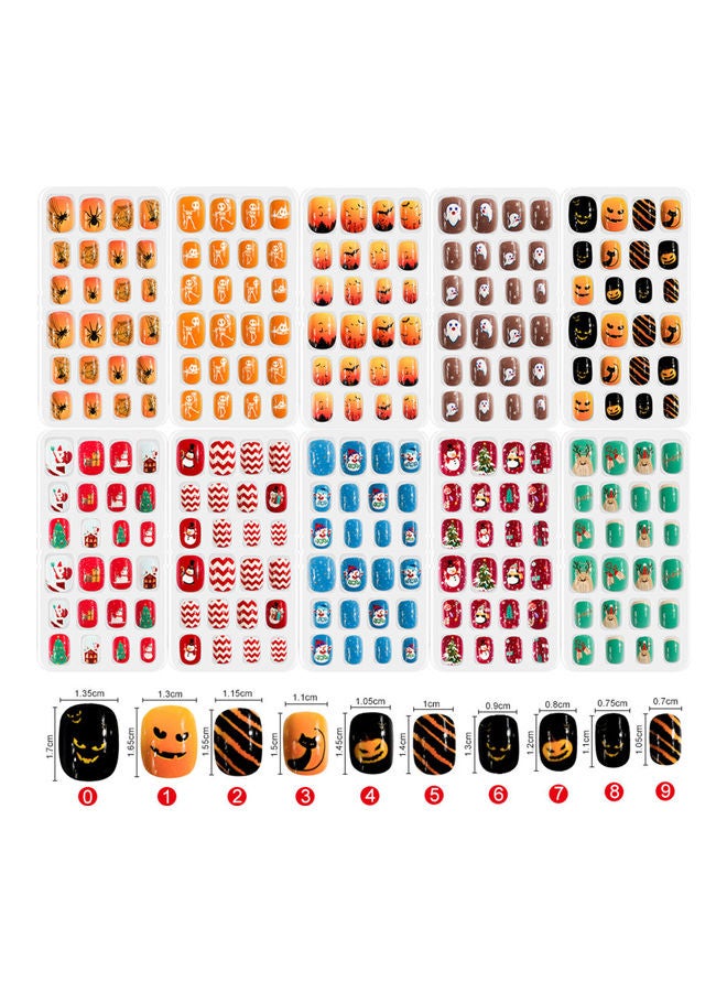 DOUBORQ - 120-Piece Self-Adhesive False Nail Tip Set Multicolour - Image 1