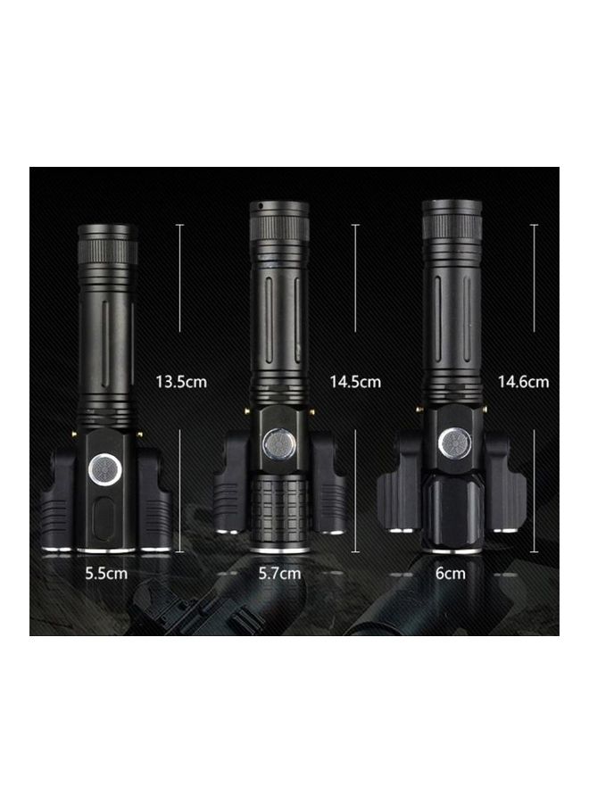 KS-739 Waterproof Fixed Focus LED Flashlight With 4-Modes Lithium Battery
