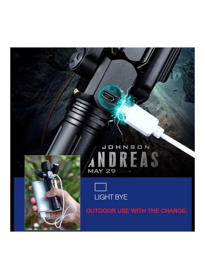 KS-739 Waterproof Fixed Focus LED Flashlight With 4-Modes Lithium Battery