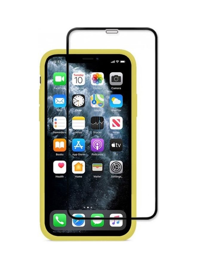 MARGOUN 2-Pack Silicone Cover Case and Screen Protector for Apple iPhone 12 Yellow/Clear - Image 3