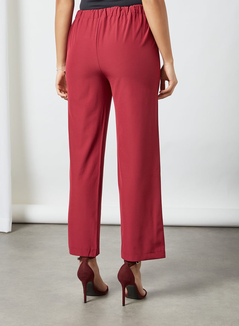 RAHA - 4-Way Stretch Modest Pants Maroon - Image 1