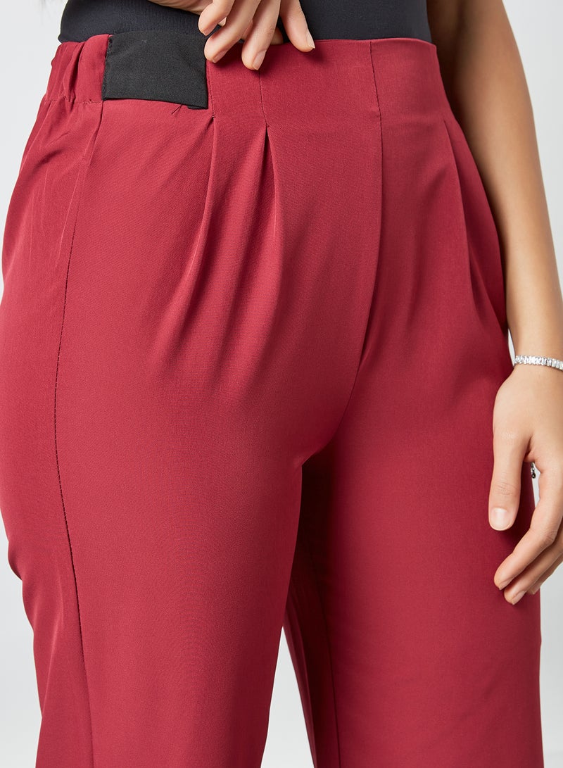 RAHA - 4-Way Stretch Modest Pants Maroon - Image 1