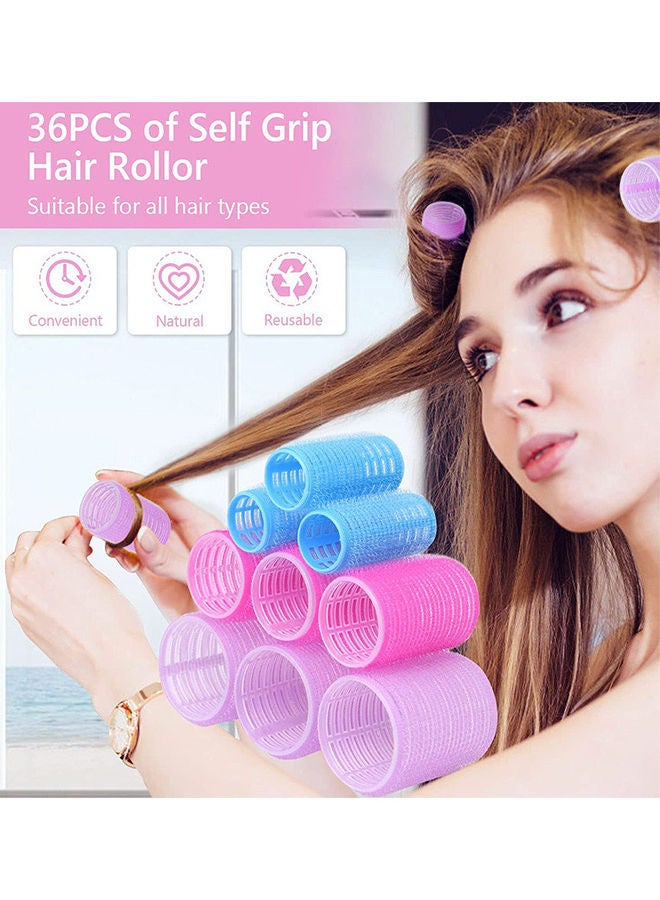 48-Piece Self Grip Hair Roller With Clip Set Multicolour - v1631714463/N50910593A_3