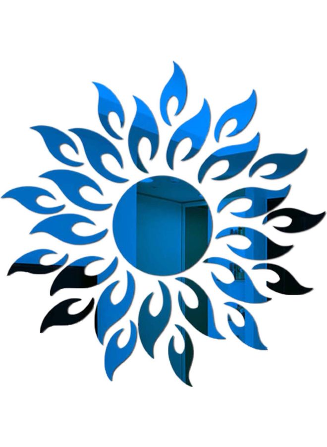 Wall Sticker Sunflower Shape Home Decor Acrylic Decorating 3D Mirror Background Ornaments for Living Room Blue 50 x 50 x 1cm - Image 1