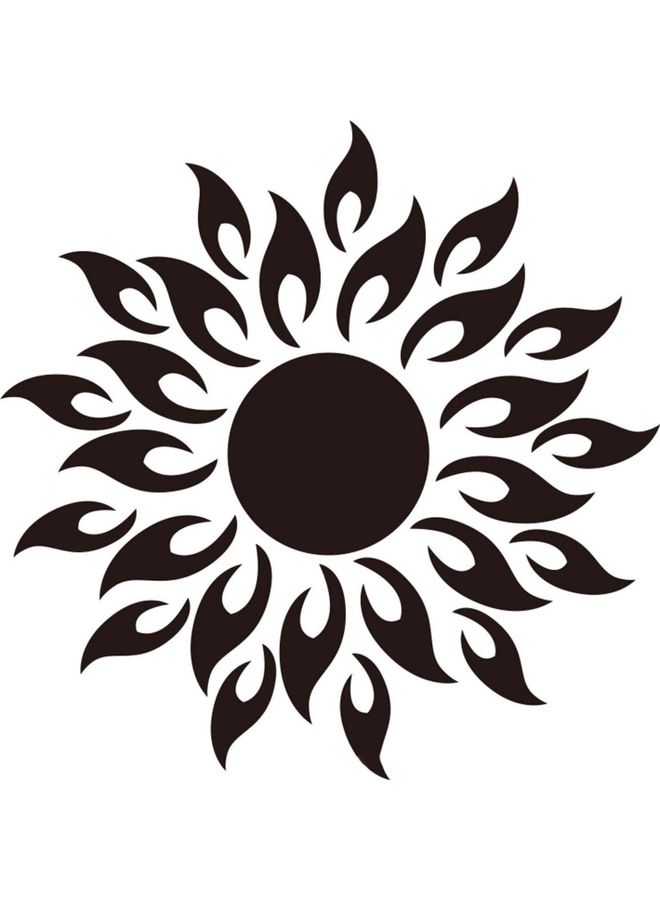 Wall Sticker Sunflower Shape Home Decor Acrylic Decorating 3D Mirror Background Ornaments for Living Room Black 50 x 50cm - Image 1