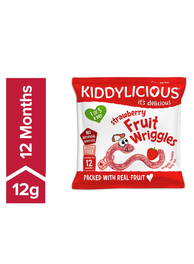 Kiddylicious Strawberry Fruit Wriggles 12grams - Image 1