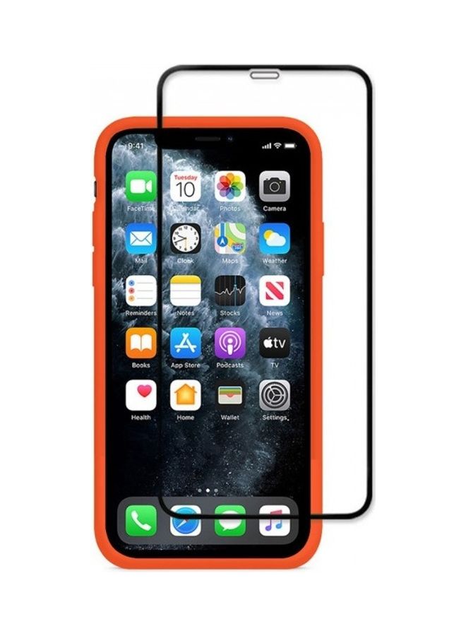 MARGOUN 2-Pack Silicone Cover Case and Screen Protector for Apple iPhone 12 Orange/Clear - Image 3