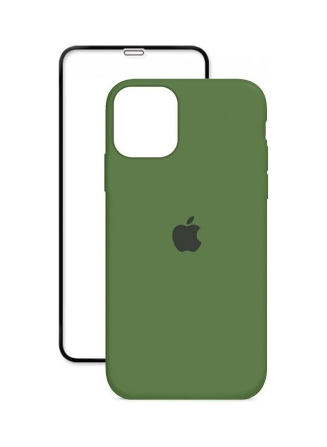 مارجون لاصقة حماية للشاشة، وغطاء حماية من السيليكون لهاتف أبل آيفون 12 برو مجموعة من قطعتين أخضر/شفاف - Image 4