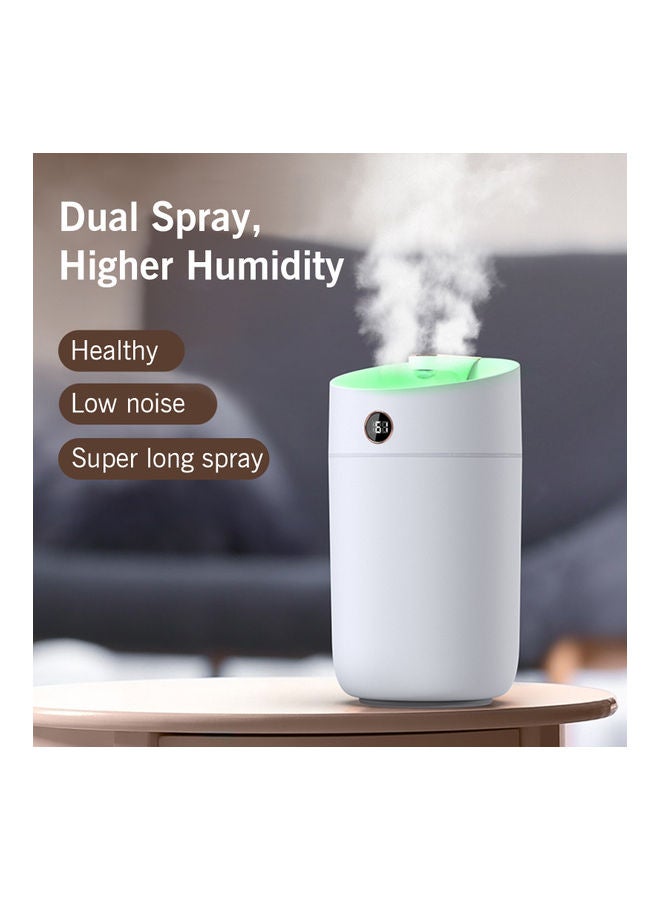 Generic - 3L Large Capacity Cool Mist Air Humidifier Vaporizer with Real-Time Moisture Display Screen Colourful Night Light White - Image 1