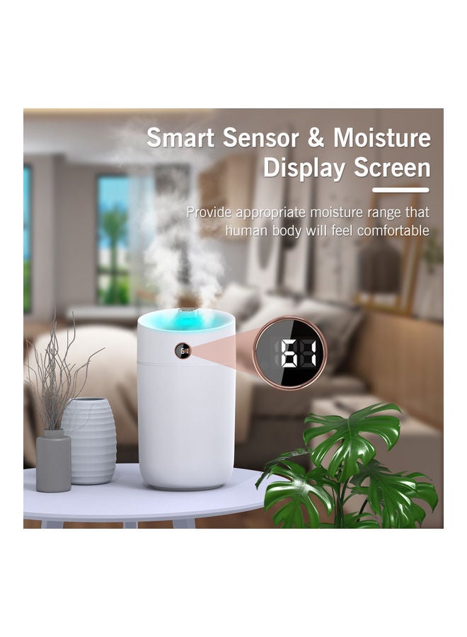 Generic - 3L Large Capacity Cool Mist Air Humidifier Vaporizer with Real-Time Moisture Display Screen Colourful Night Light White - Image 1