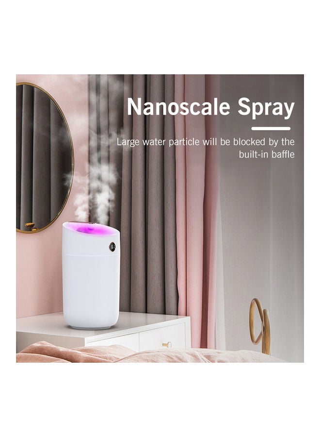 Generic - 3L Large Capacity Cool Mist Air Humidifier Vaporizer with Real-Time Moisture Display Screen Colourful Night Light White - Image 1