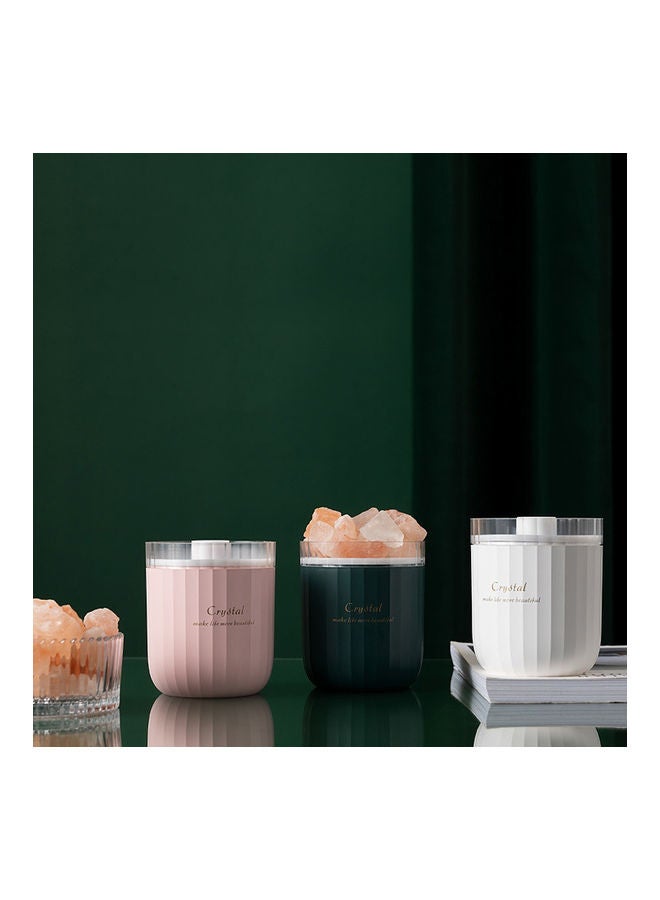 Quiet USB Essential Oil Diffuser Crystal Salt Stone Colourful Light Mist Portable Humidifier S4-3187 White/Clear - Image 5