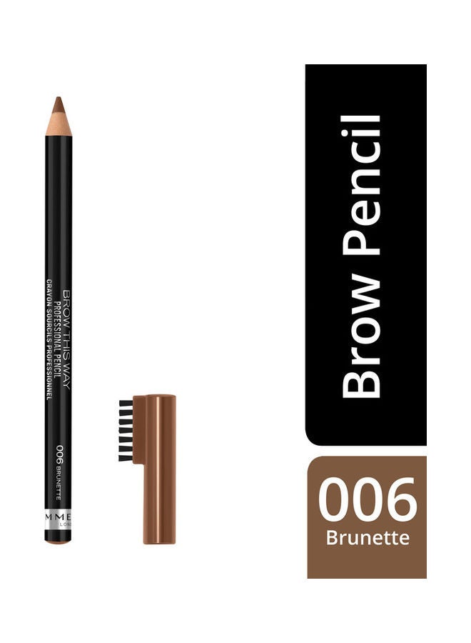 RIMMEL LONDON Brow This Way Professional Eyebrow Pencil, shade 006 Brunette, 1.4 Grams 006 Brunette  - Image 3