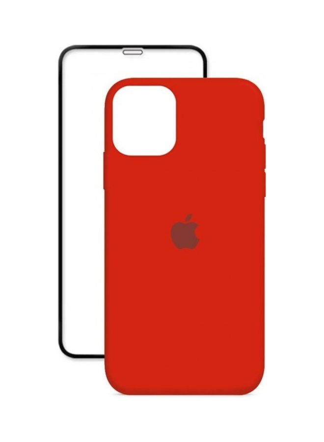 MARGOUN - 2-Pack Silicone Cover Case and Screen Protector for Apple iPhone 12 Pro Max Red/Clear - Image 1