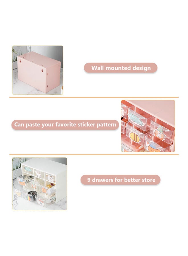 Generic 9 Drawer Storage Box Pink 17.90x9.90x11.80cm  - Image 4