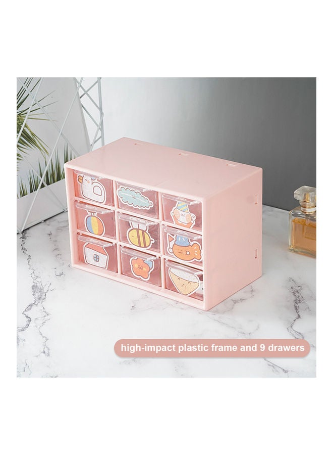 Generic 9 Drawer Storage Box Pink 17.90x9.90x11.80cm  - Image 2
