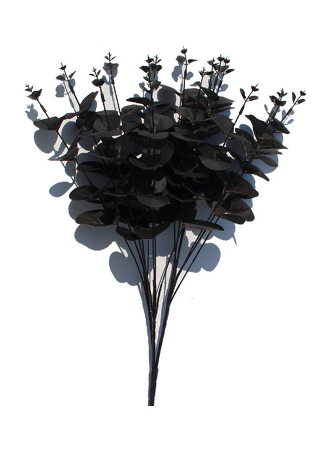 DIY Eucalyptus Leaf Anti Fall Faux Silk Artificial Plant Black 62x5x3cm - Image 1