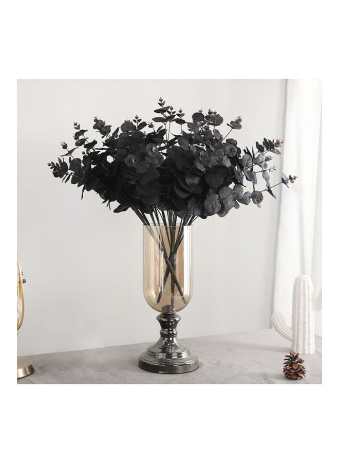 DIY Eucalyptus Leaf Anti Fall Faux Silk Artificial Plant Black 62x5x3cm - Image 2
