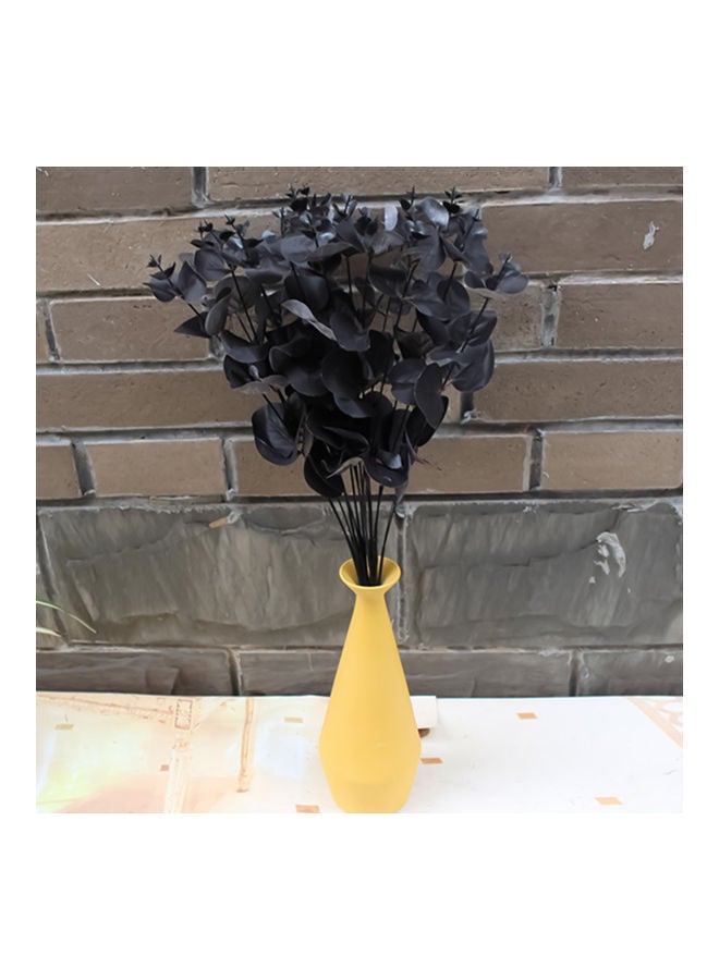 DIY Eucalyptus Leaf Anti Fall Faux Silk Artificial Plant Black 62x5x3cm - Image 4