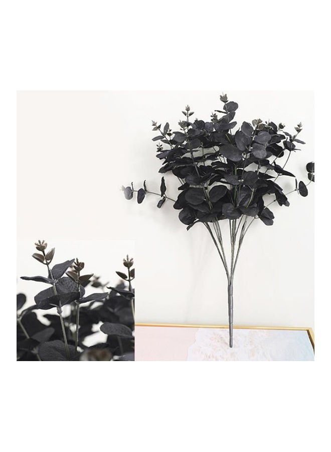 DIY Eucalyptus Leaf Anti Fall Faux Silk Artificial Plant Black 62x5x3cm - Image 5