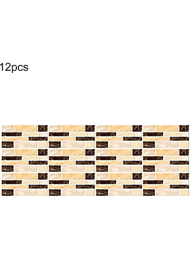 طقم ملصقات بلاط ذاتية اللصق من 12 ملصق متعدد الألوان 10 x 20 x 3سم