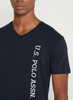 U.S. Polo Assn. Logo V Neck T-Shirt Navy  - Image 3